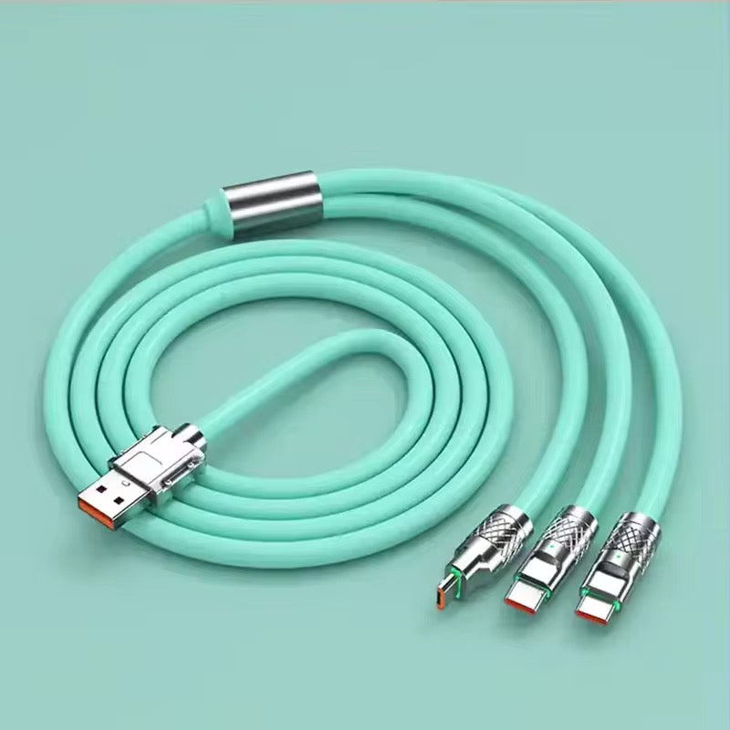 Câble silicone super fast Universal Multiple 6A 3 en 1