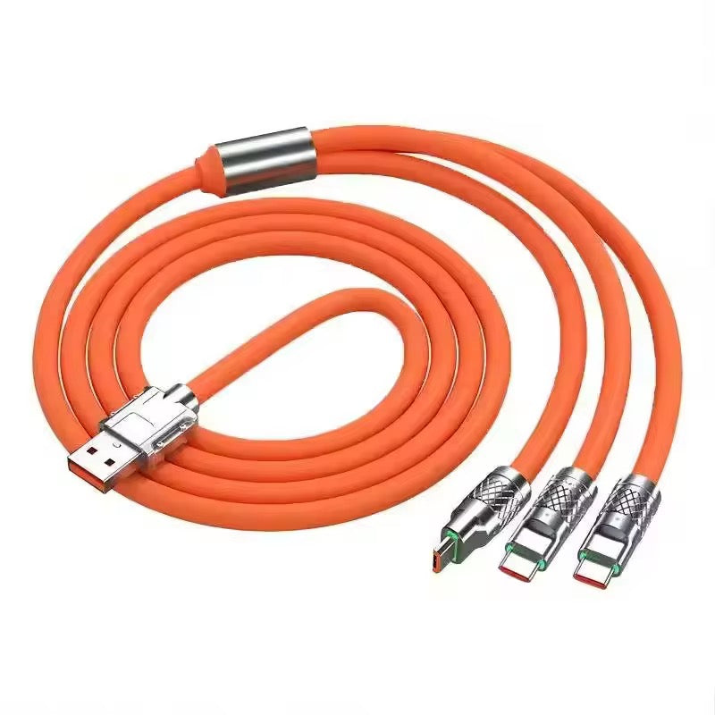 Câble silicone super fast Universal Multiple 6A 3 en 1